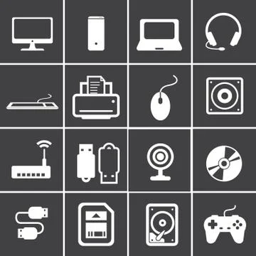 Computer icon set 스톡 일러스트