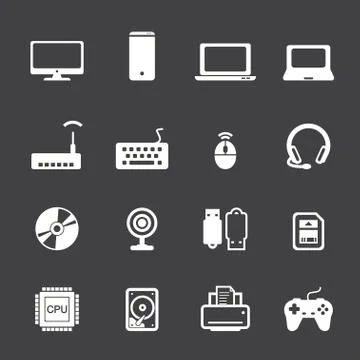 Computer icon set 스톡 일러스트