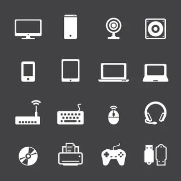 Computer icon set Stock Illustration