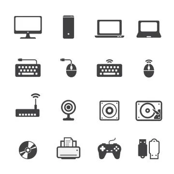 Computer icon set 스톡 일러스트