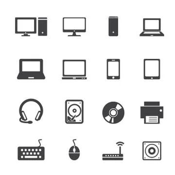 Computer icon set Stock Illustration