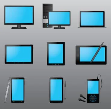 Computer Icon Set 스톡 일러스트
