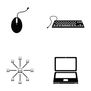 Computer icon set Stock Illustration