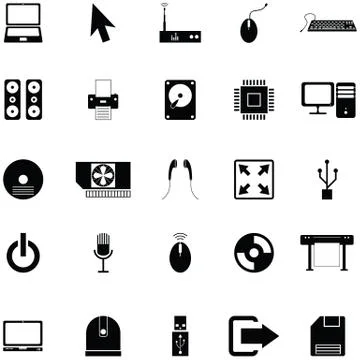 Computer icon set Stock Illustration