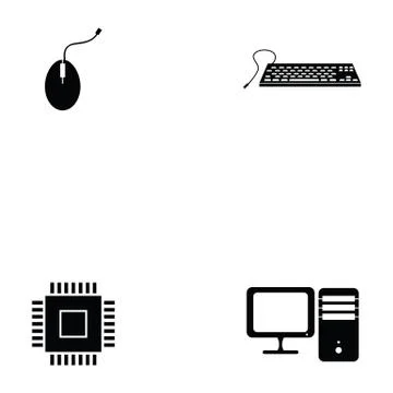 Computer icon set Illustrazione stock