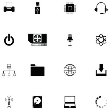 Computer icon set Stock Illustration