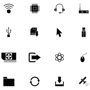 Computer icon set Illustrazione stock