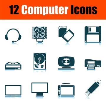 Computer Icon Set Illustrazione stock