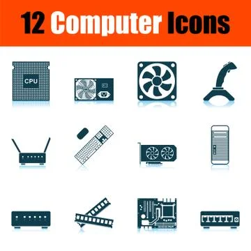 Computer Icon Set Illustrazione stock