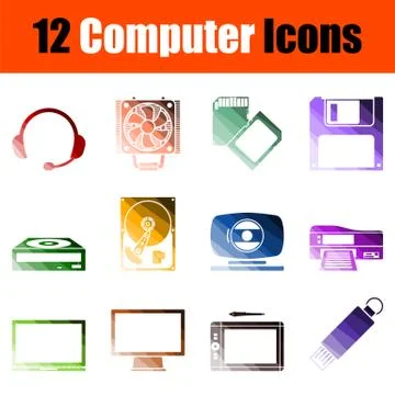 Computer Icon Set Illustrazione stock