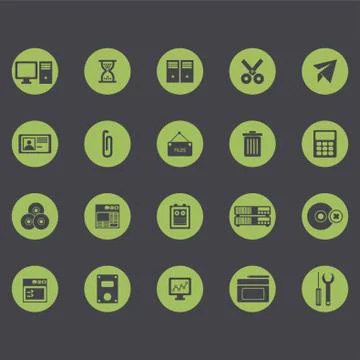Computer Icon Set 스톡 일러스트