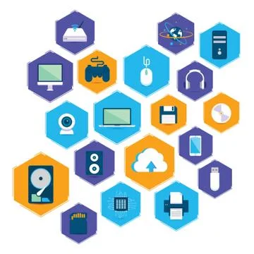 Computer Icon Set Illustrazione stock