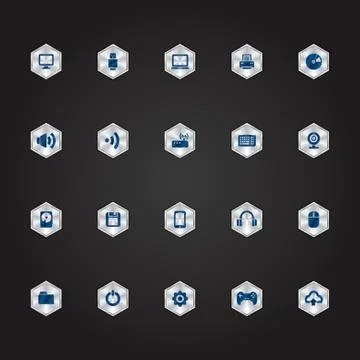 Computer Icon Set Illustrazione stock