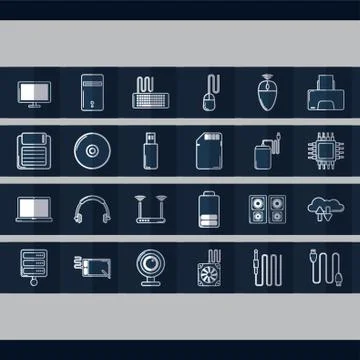 Computer Icon Set Stockillustratie