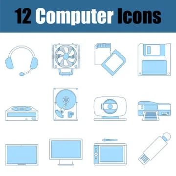 Computer Icon Set 스톡 일러스트