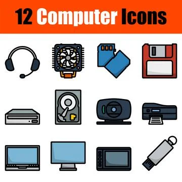 Computer Icon Set Illustrazione stock