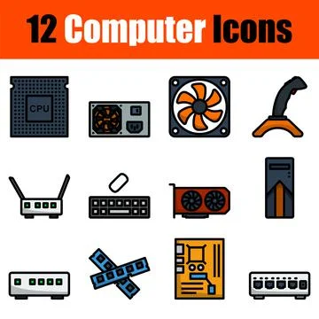 Computer Icon Set Illustrazione stock