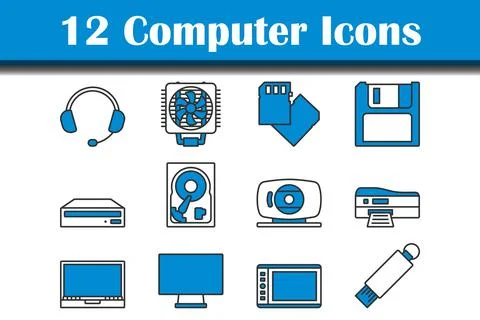 Computer Icon Set Illustrazione stock