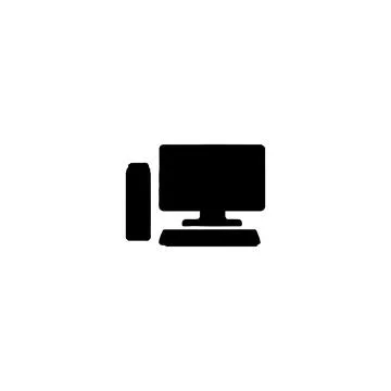 Computer icon. Simple style antivirus software big sale poster background s.. Stock Illustration