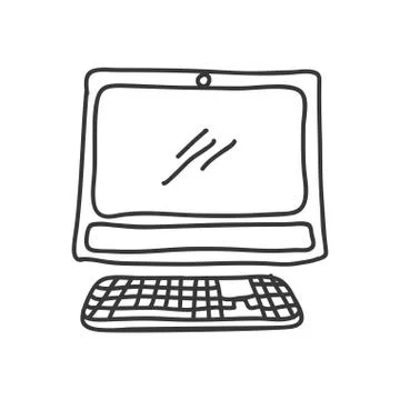 Computer icon. Sketch design. Vector graphic Stock Illustration