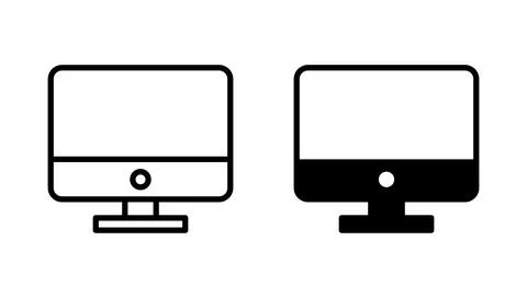 Computer icon vector. computer monitor sign and symbol Illustrazione stock