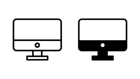 Computer icon vector. computer monitor sign and symbol Illustrazione stock