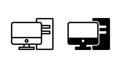 Computer icon vector. computer monitor sign and symbol Illustrazione stock