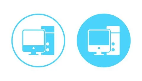 Computer icon vector. computer monitor sign and symbol Stock Illustration