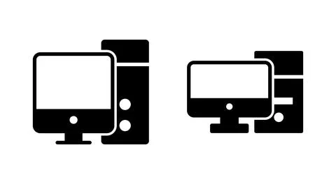 Computer icon vector. computer monitor sign and symbol Illustrazione stock