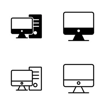 Computer icon vector. computer monitor sign and symbol 스톡 일러스트