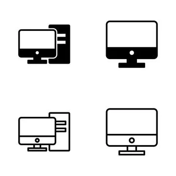 Computer icon vector. computer monitor sign and symbol 스톡 일러스트