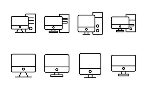 Computer icon vector. computer monitor sign and symbol Stock Illustration