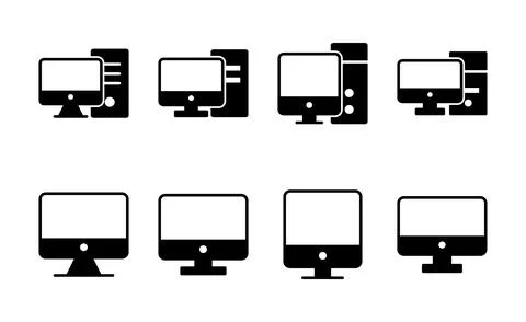 Computer icon vector. computer monitor sign and symbol Stock Illustration