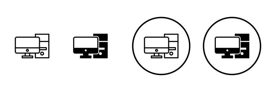 Computer icon vector. computer monitor sign and symbol Stock Illustration