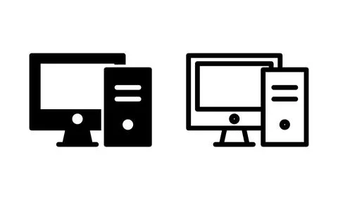 Computer icon vector. computer monitor icon. Stockillustratie