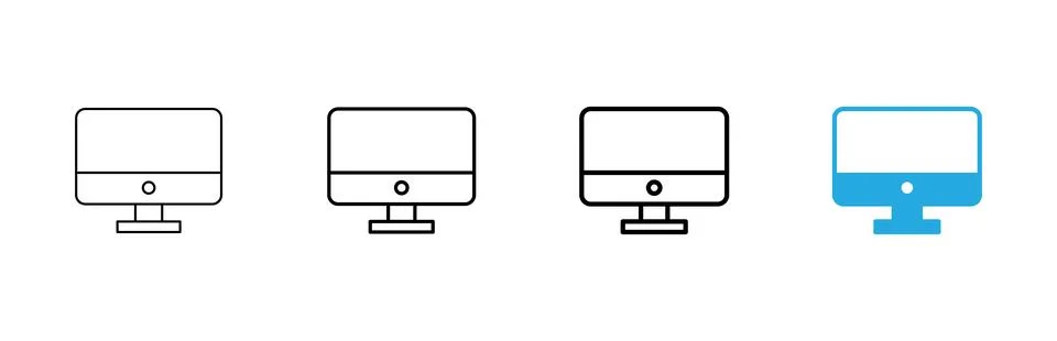 Computer icon vector. computer monitor sign and symbol Stock Illustration