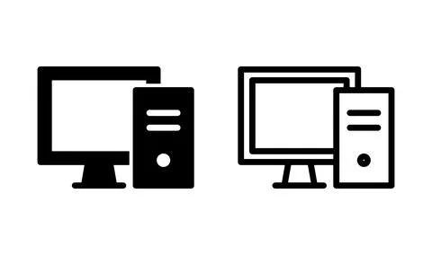 Computer icon vector. computer monitor icon. Stock Illustration
