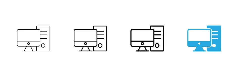 Computer icon vector. computer monitor sign and symbol Stock Illustration