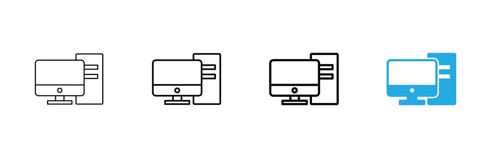 Computer icon vector. computer monitor sign and symbol Illustrazione stock