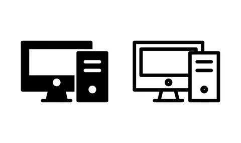 Computer icon vector. computer monitor icon. Illustrazione stock
