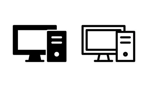 Computer icon vector. computer monitor icon. Stock Illustration