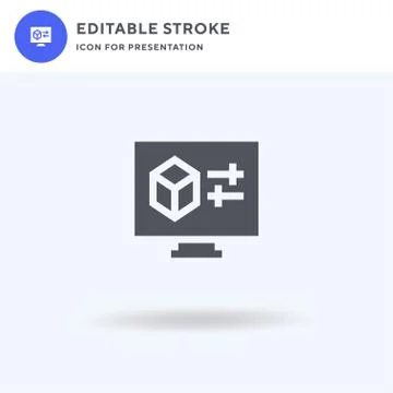 Computer icon vector, filled flat sign, solid pictogram isolated on white, lo Illustrazione stock