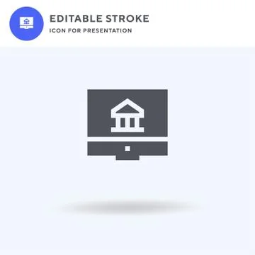 Computer icon vector, filled flat sign, solid pictogram isolated on white, lo Stock Illustration