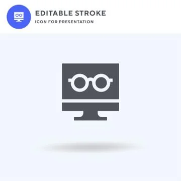 Computer icon vector, filled flat sign, solid pictogram isolated on white, lo Stock Illustration