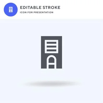 Computer icon vector, filled flat sign, solid pictogram isolated on white, lo Illustrazione stock