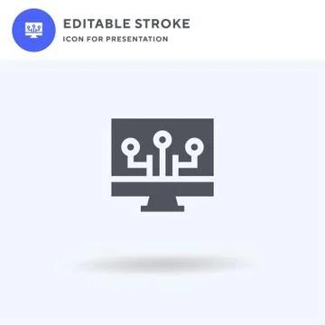 Computer icon vector, filled flat sign, solid pictogram isolated on white, logo Stock Illustration