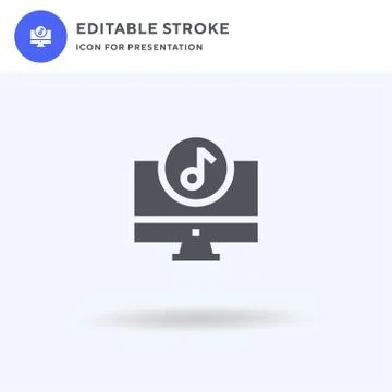 Computer icon vector, filled flat sign, solid pictogram isolated on white, logo Stock Illustration