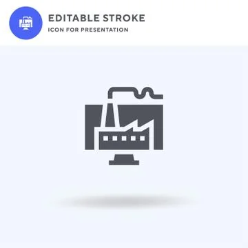 Computer icon vector, filled flat sign, solid pictogram isolated on white, logo Illustrazione stock