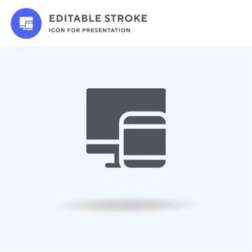 Computer icon vector, filled flat sign, solid pictogram isolated on white, logo Stock Illustration