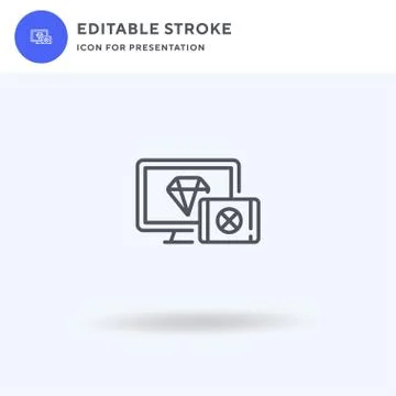 Computer icon vector, filled flat sign, solid pictogram isolated on white, lo Stock Illustration